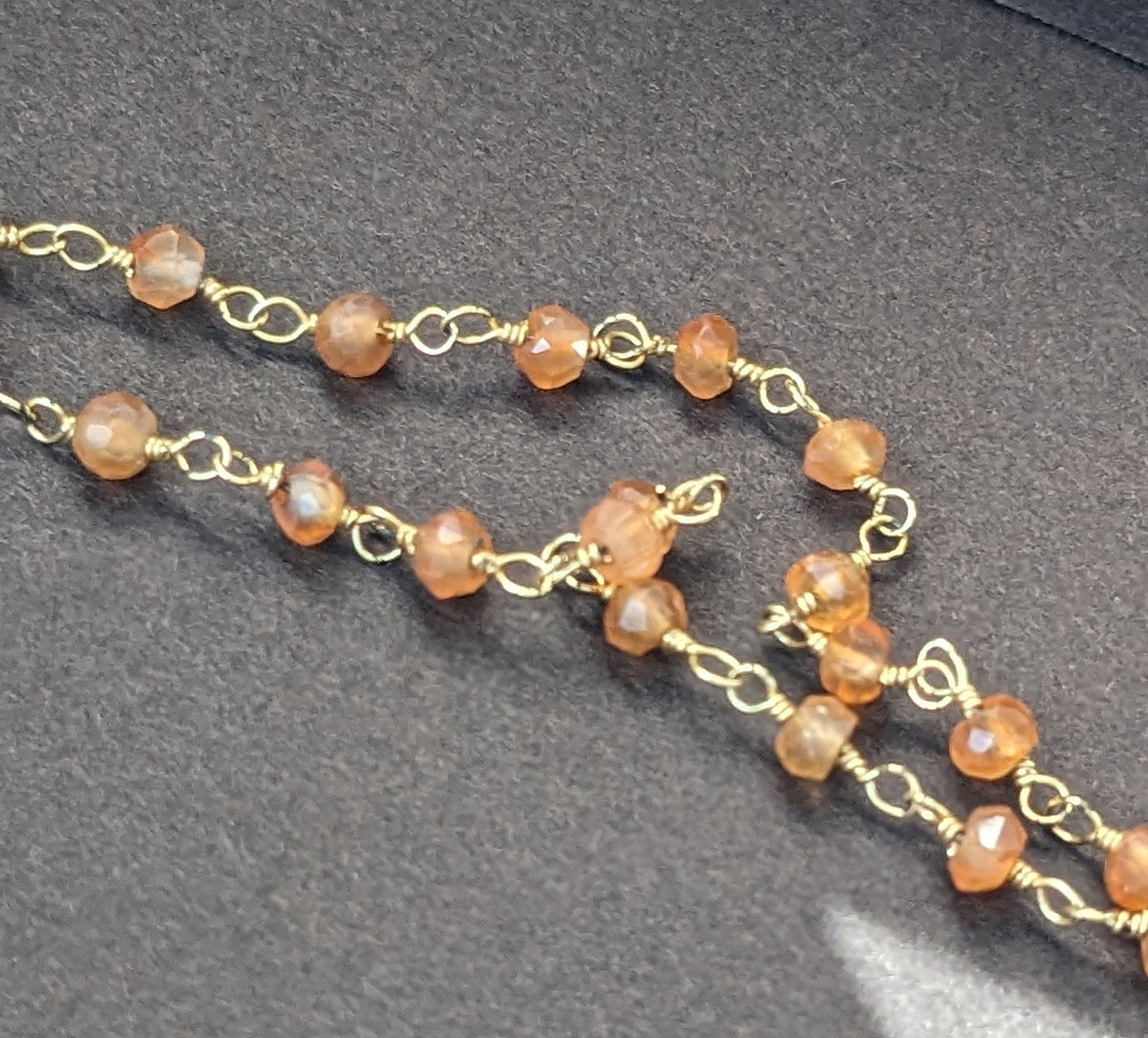 14k Gold 1939 Cross on Carnelian Chain