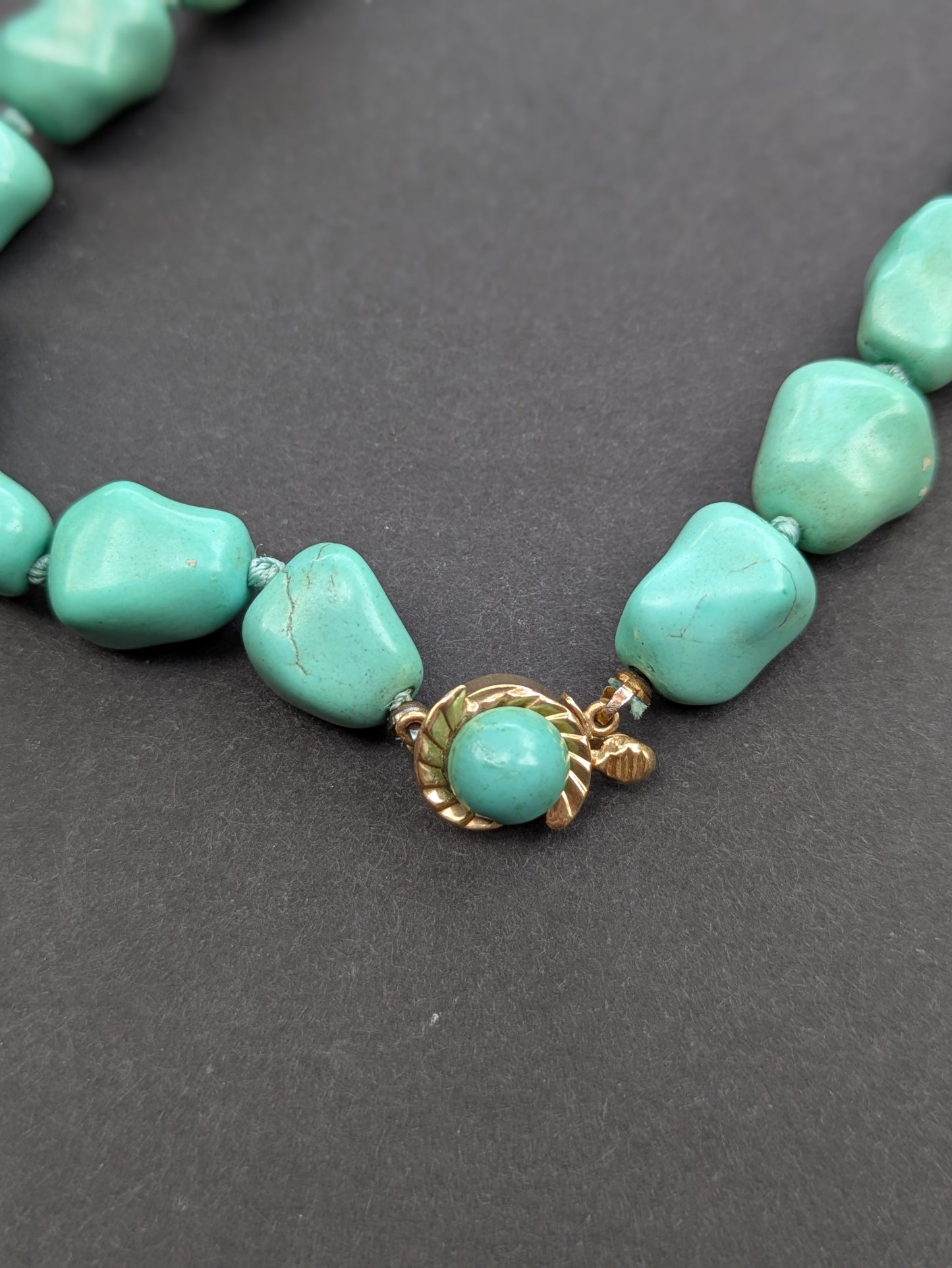 Turquoise Nugget Necklace with 14k Clasp