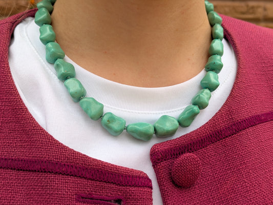 Turquoise Nugget Necklace with 14k Clasp