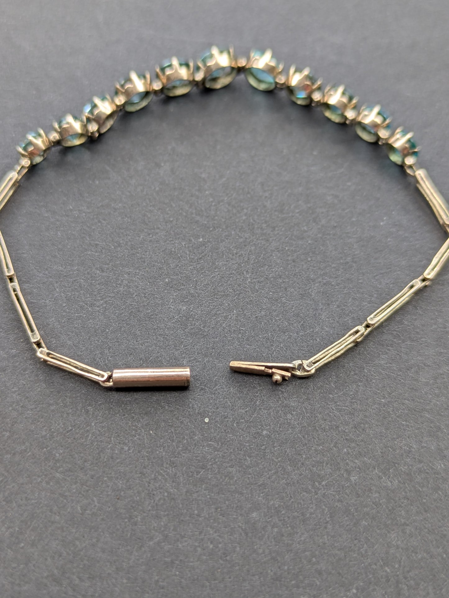 10k American Arts+Craft Blue Zircon Bracelet