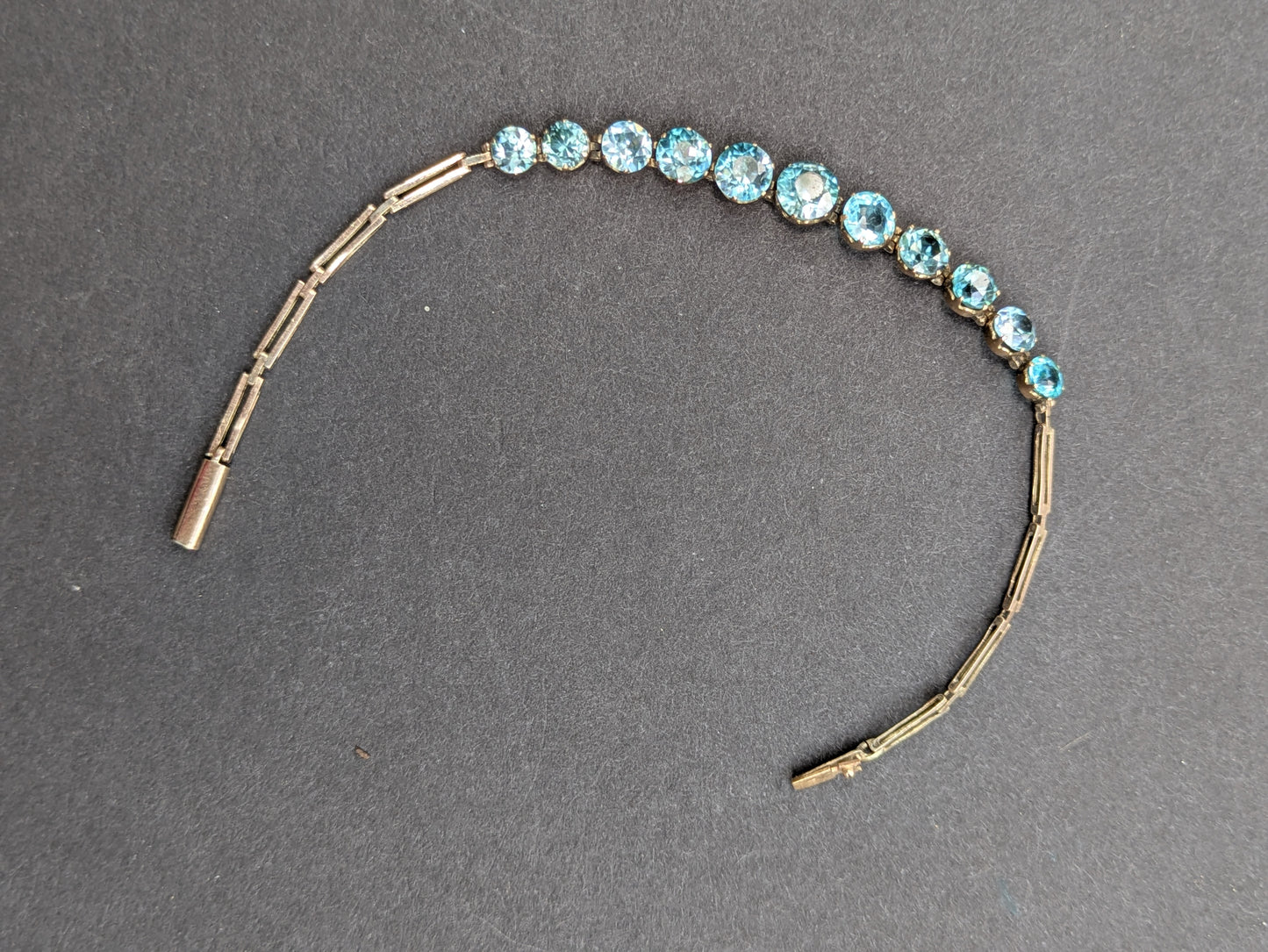10k American Arts+Craft Blue Zircon Bracelet