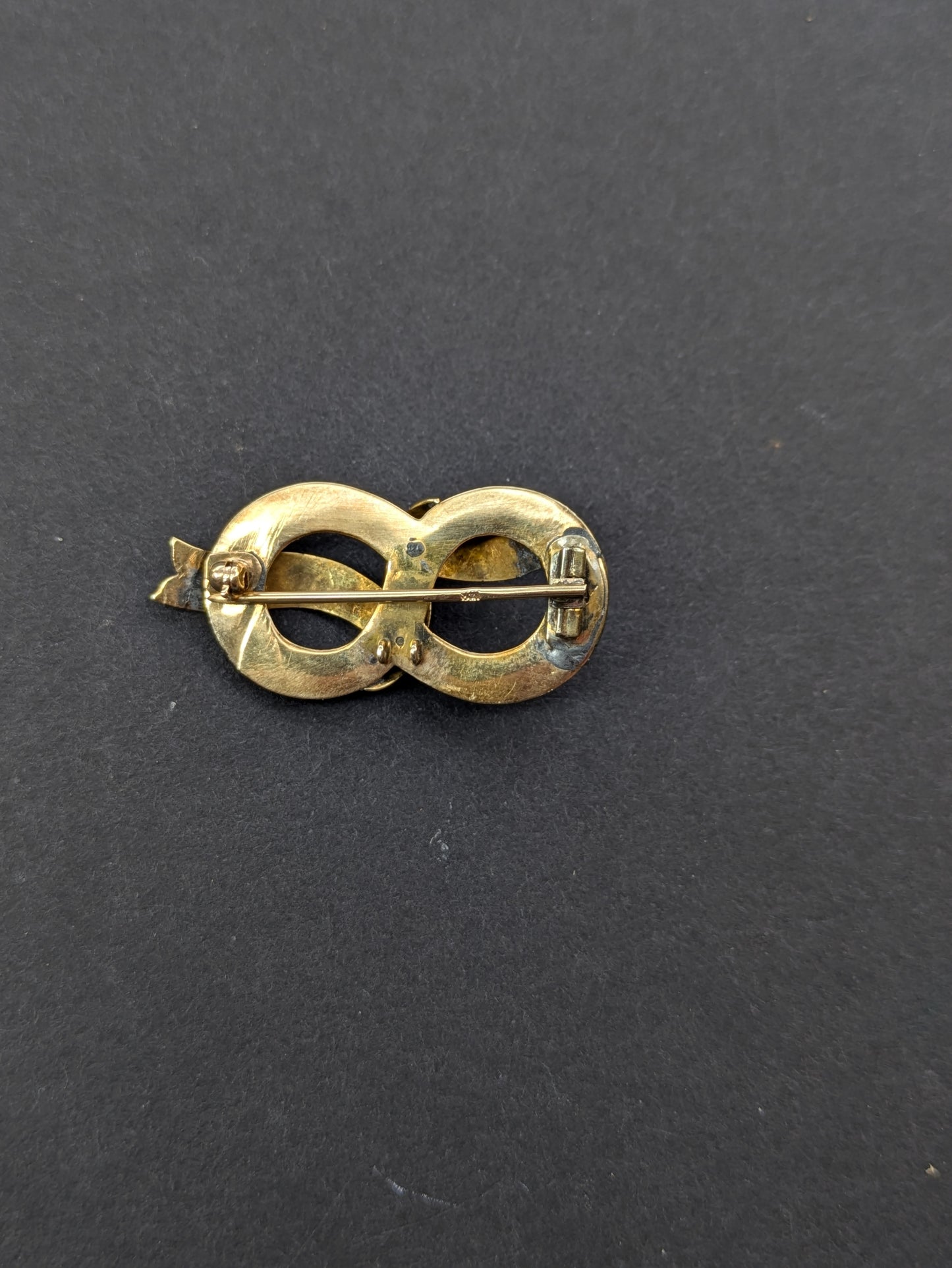 14k American Turquoise Hand Chased Brooch