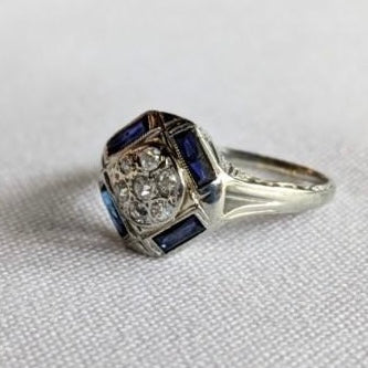 18k Sapphire and Diamond Ring