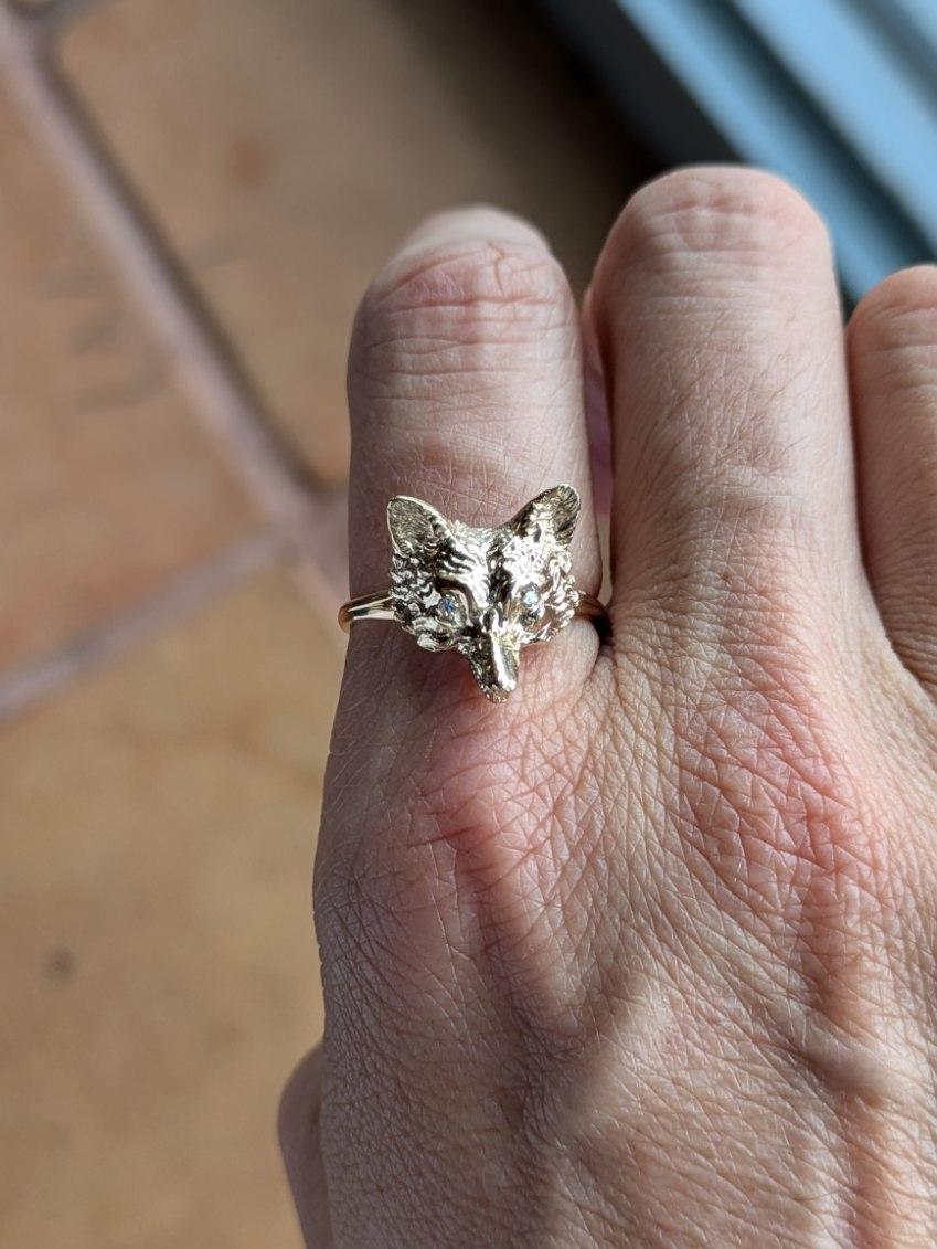 1900s Fox Ring with Diamond Eyes