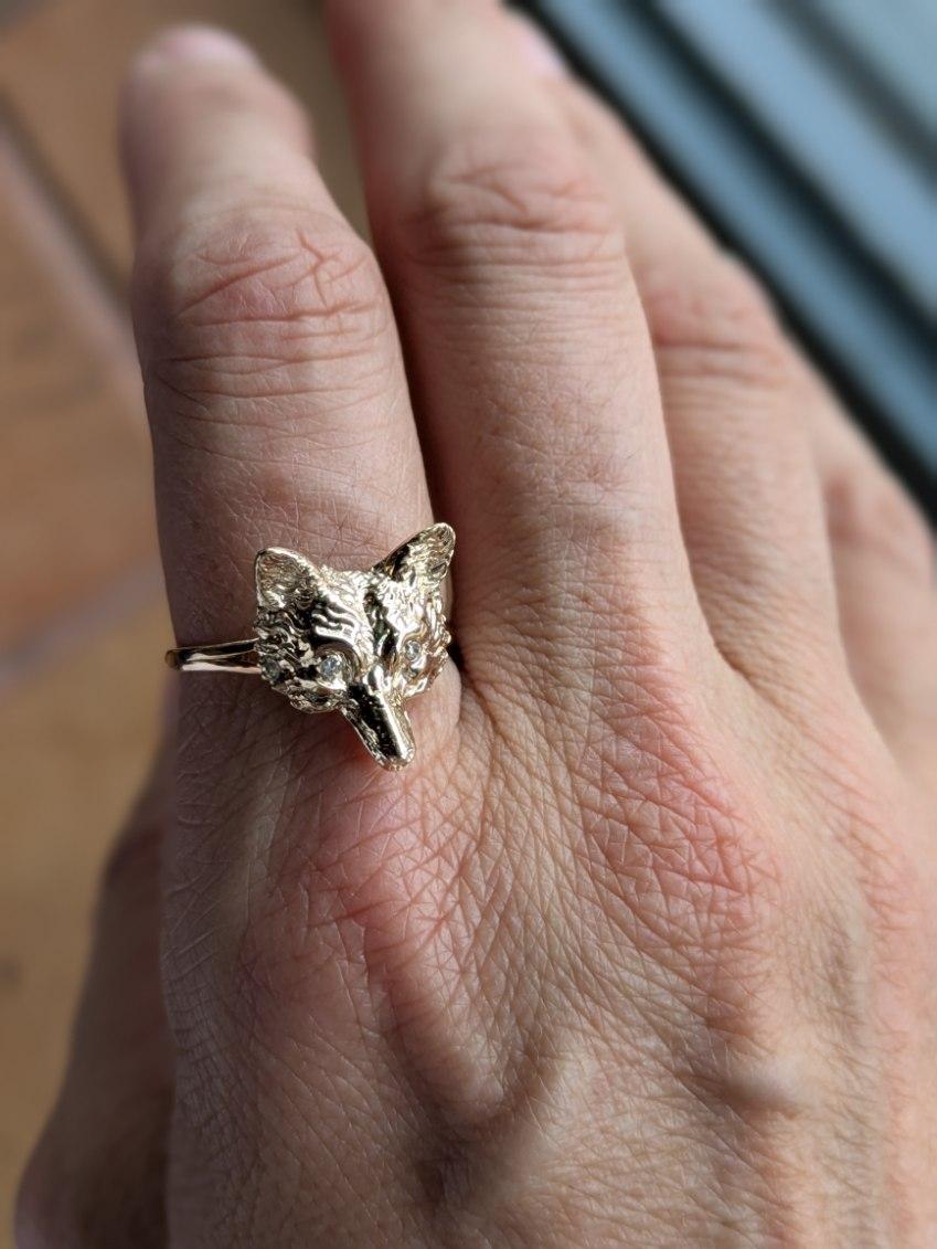 1900s Fox Ring with Diamond Eyes