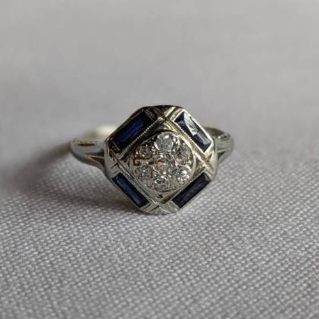 18k Sapphire and Diamond Ring