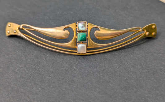 9k Arts & Craft Era Hair Barrette