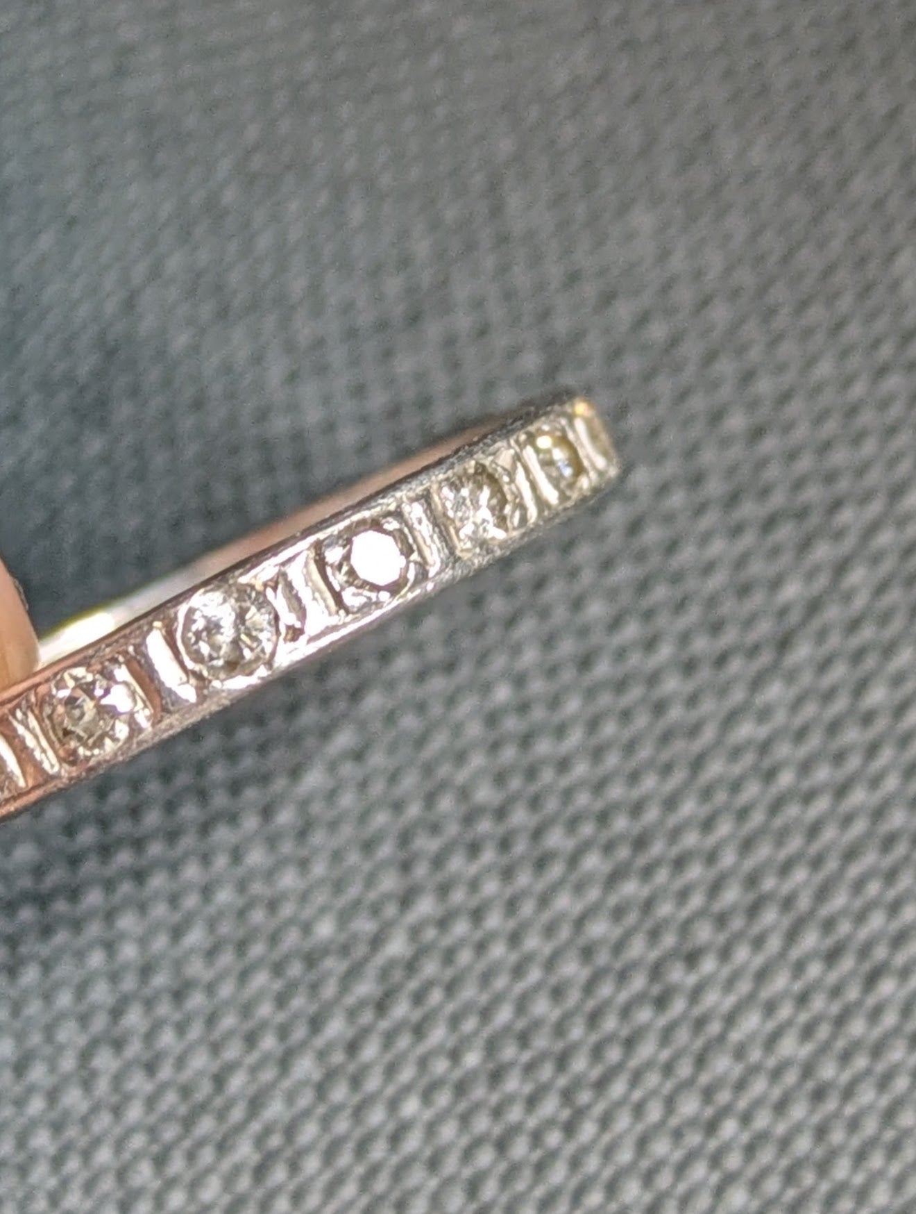 Platinum Eternity Band OEC Diamonds Hand Engraving
