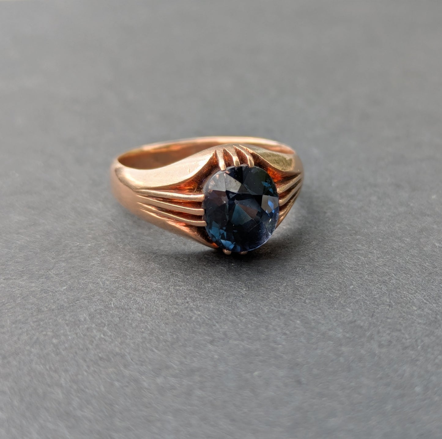 14k 1930's Rose Gold and Sapphire Ring
