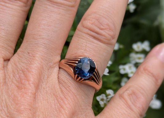 14k 1930's Rose Gold and Sapphire Ring