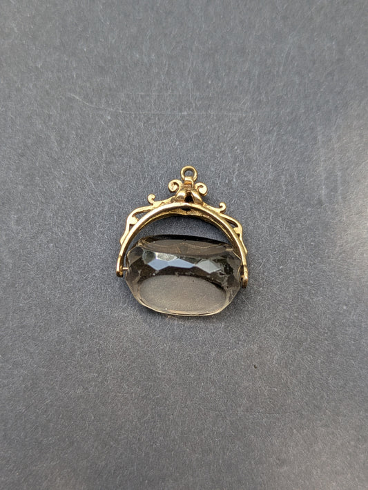 14kt Smokey Quartz Spinner Fob