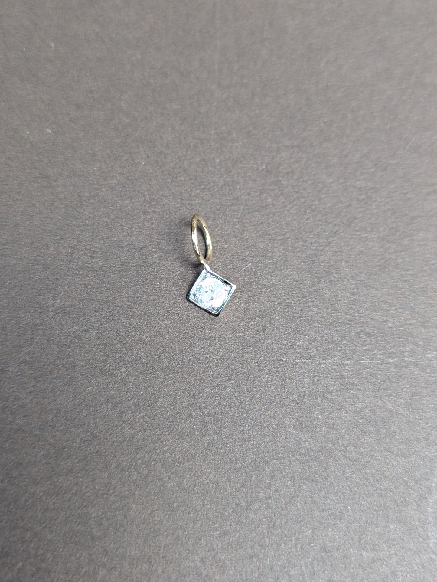 14kt Minecut Diamond Pendant