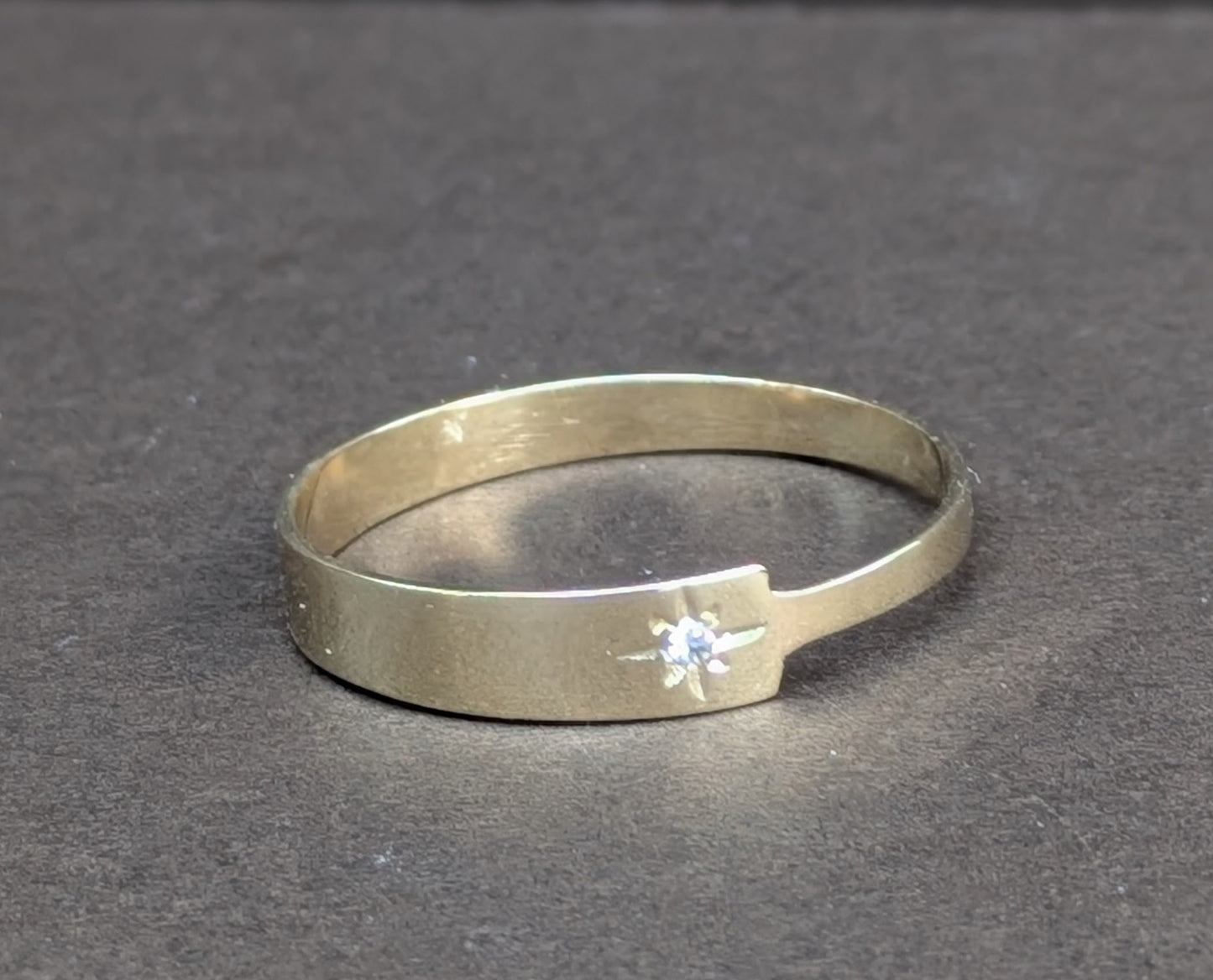 14kt Diamond Gold Band Converted from Vintage Collar Stay