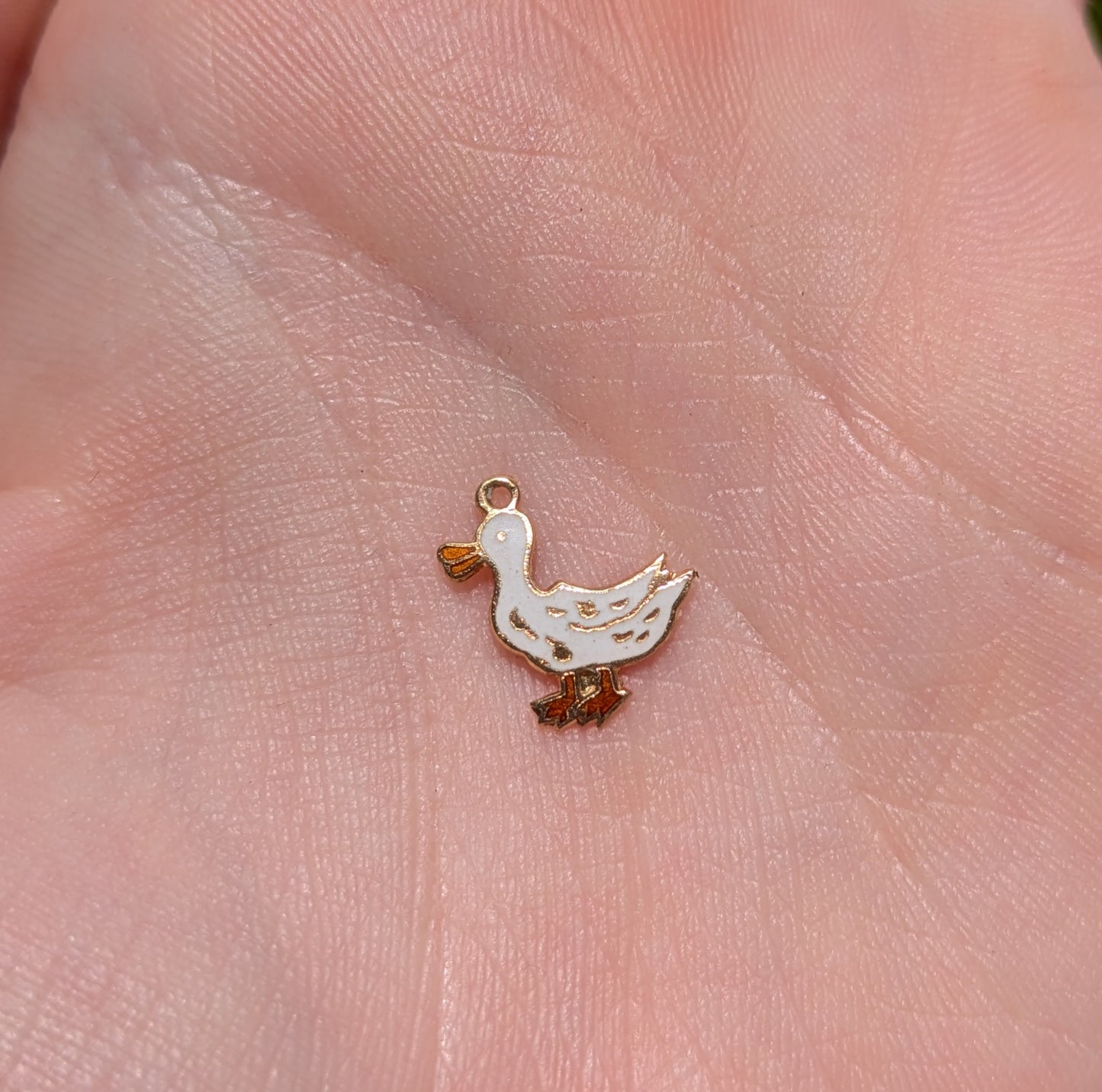 14kt Enamel Duck Charm