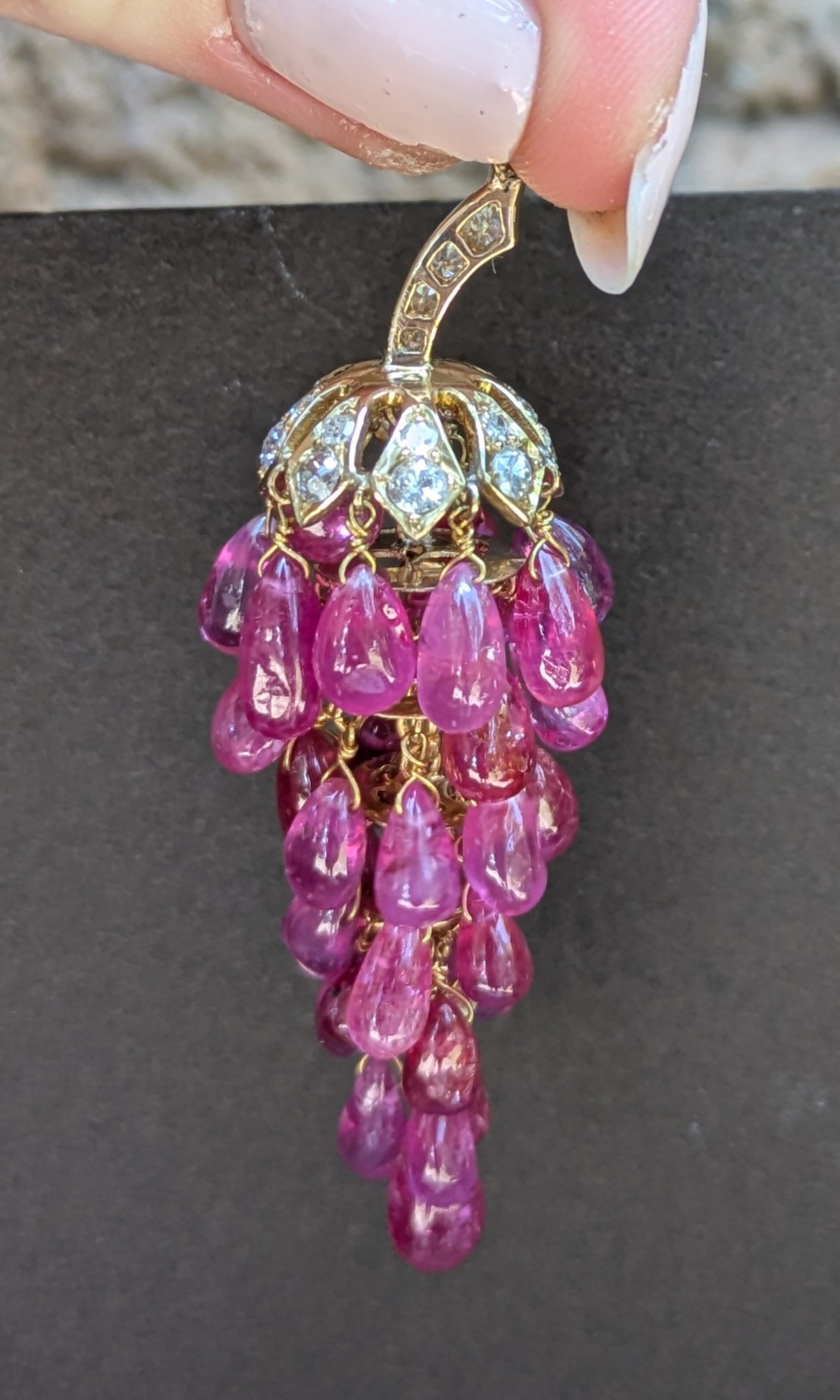 18kt Ruby & OEC Grape Pendant