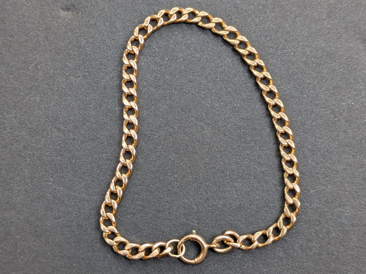 14k Vintage Flat Curb Solid Bracelet