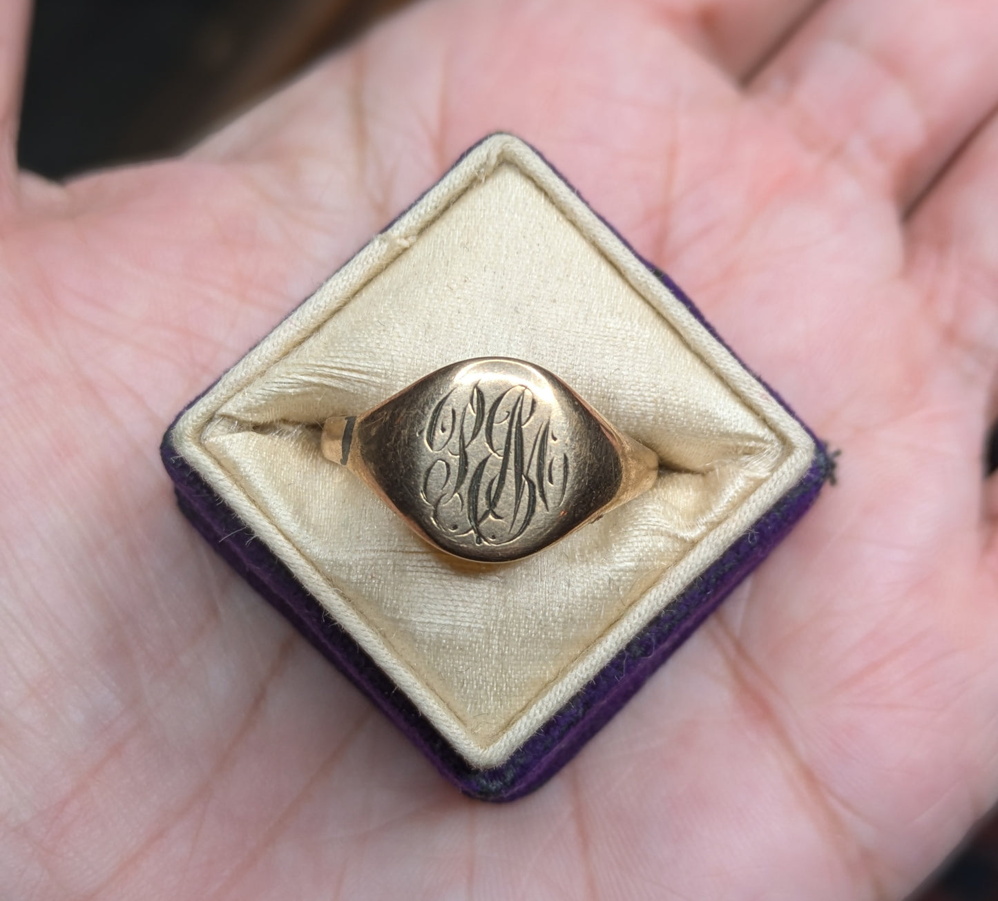 14k Engraved Signet Ring from the 1920's