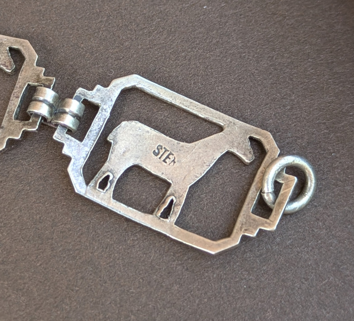 Sterling American Saddled Horse Bracelet 1930's