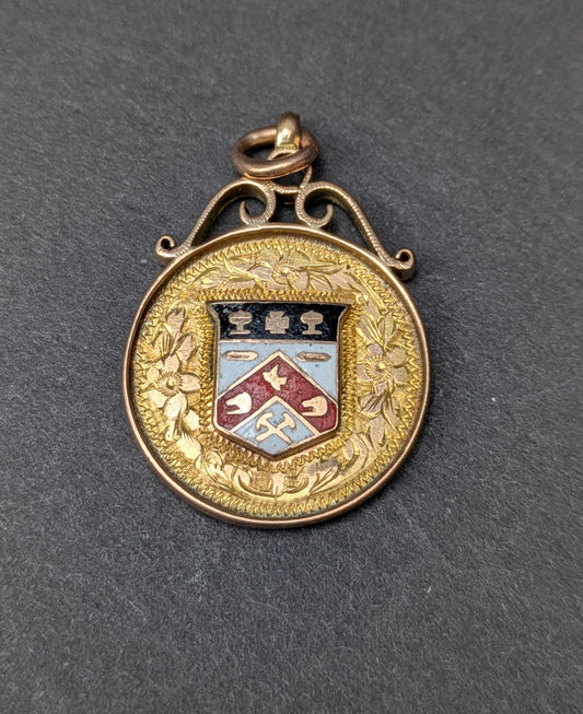 9k English Enamel Shield Fob