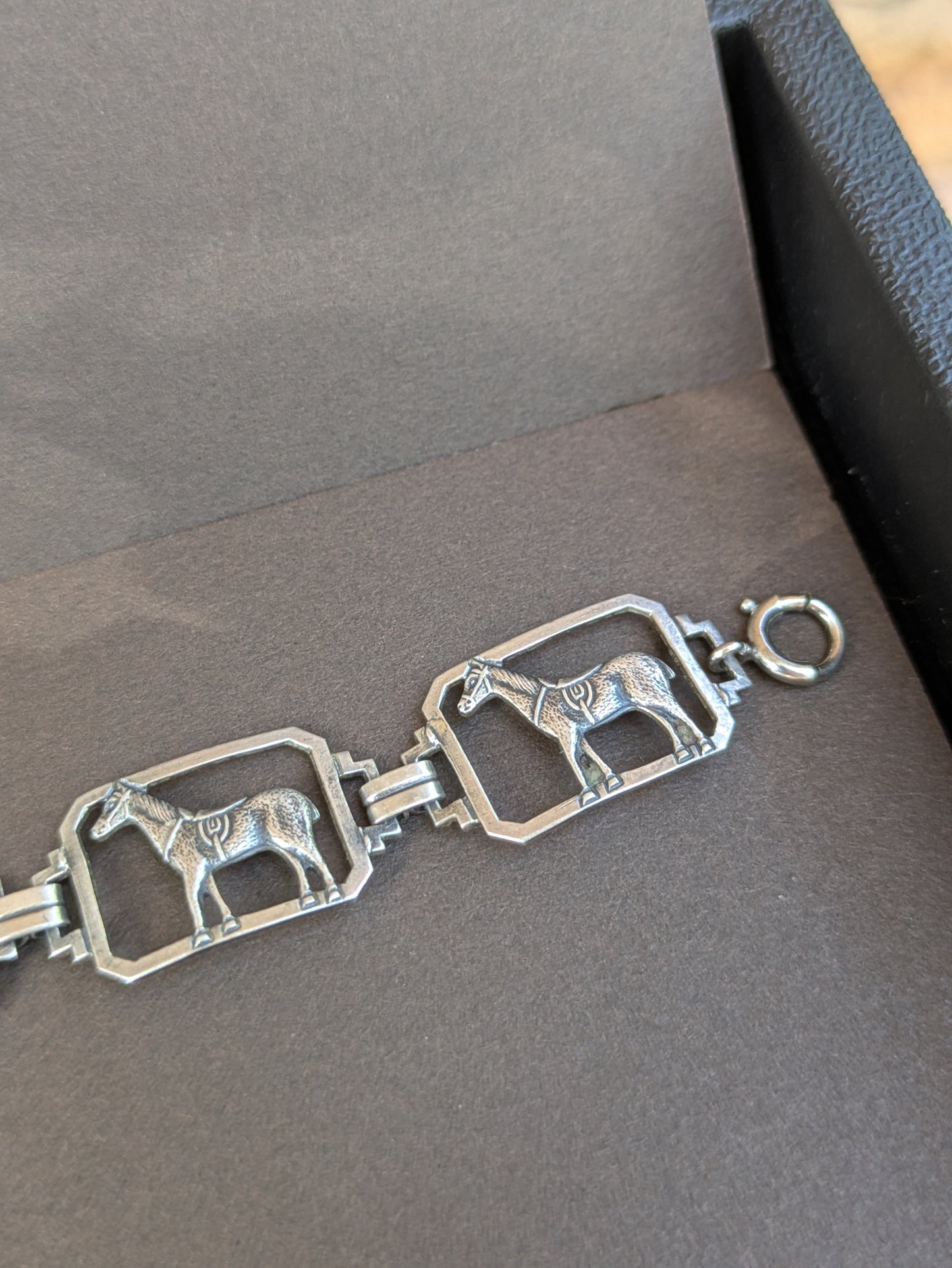 Sterling American Saddled Horse Bracelet 1930's