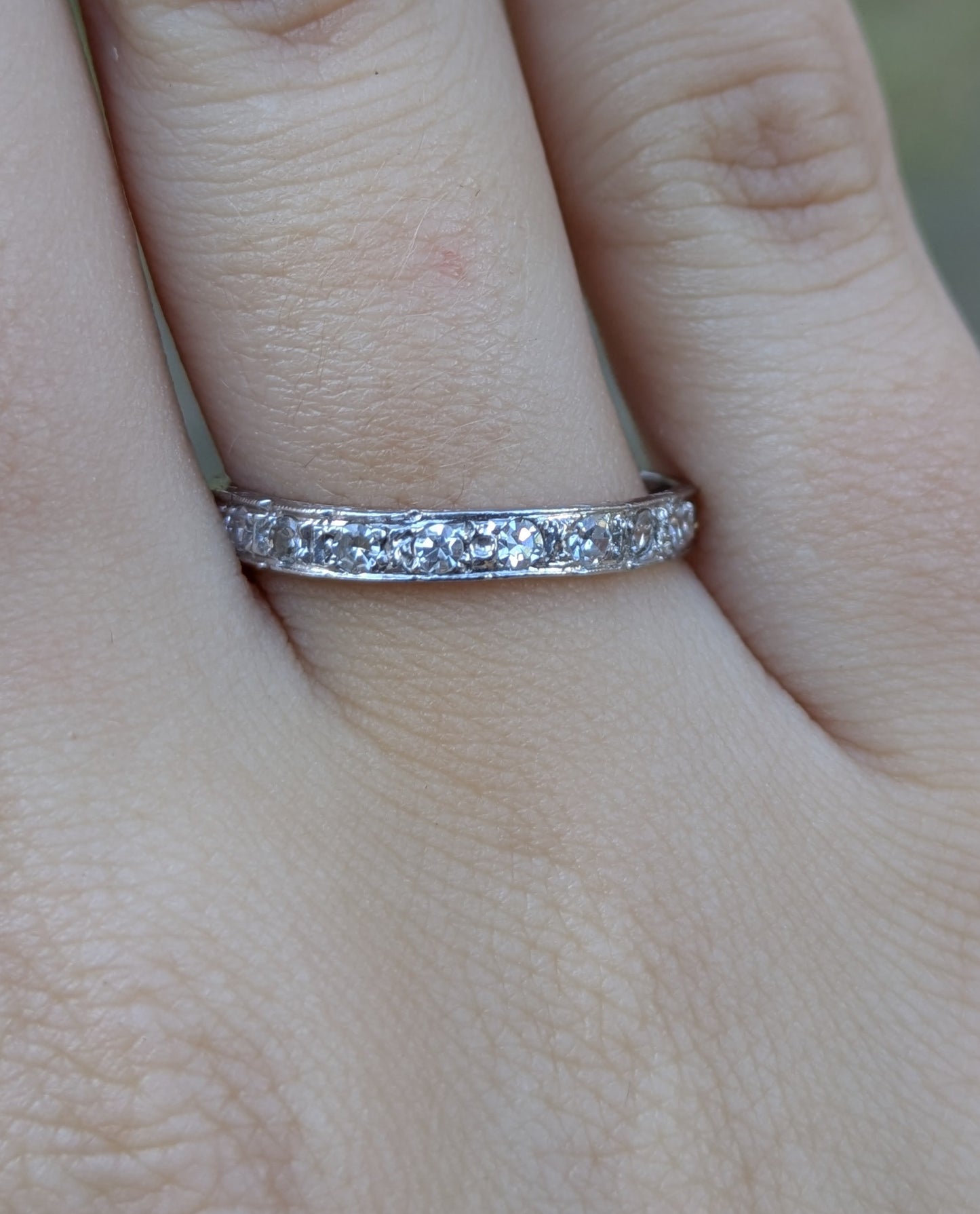 1920's Old European Cut Diamond Platinum Eternity Band