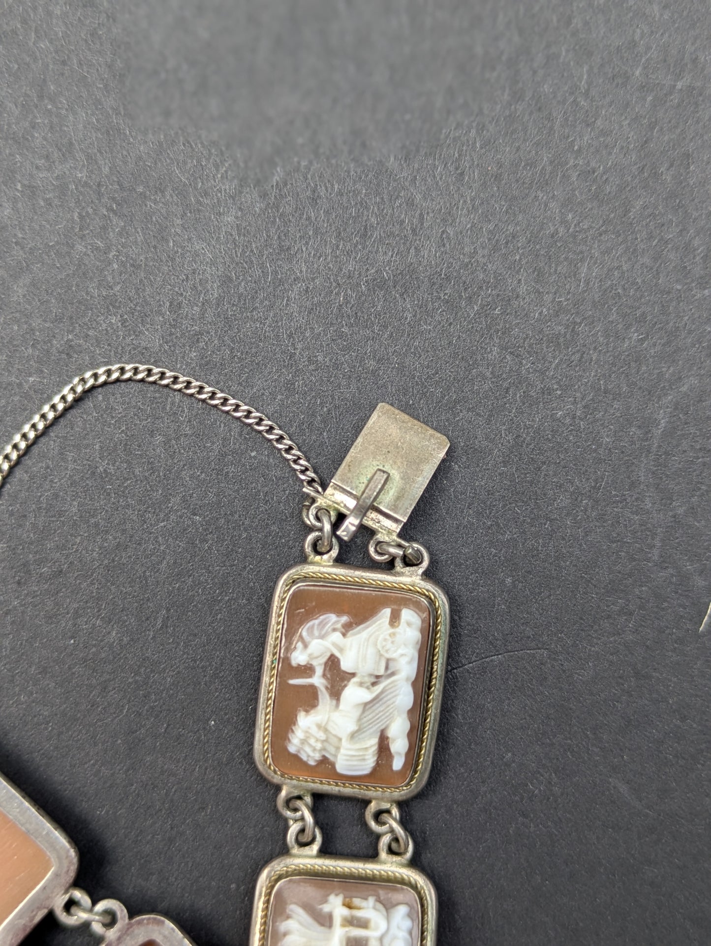 Silver Greek Revival Cameo Bracelet