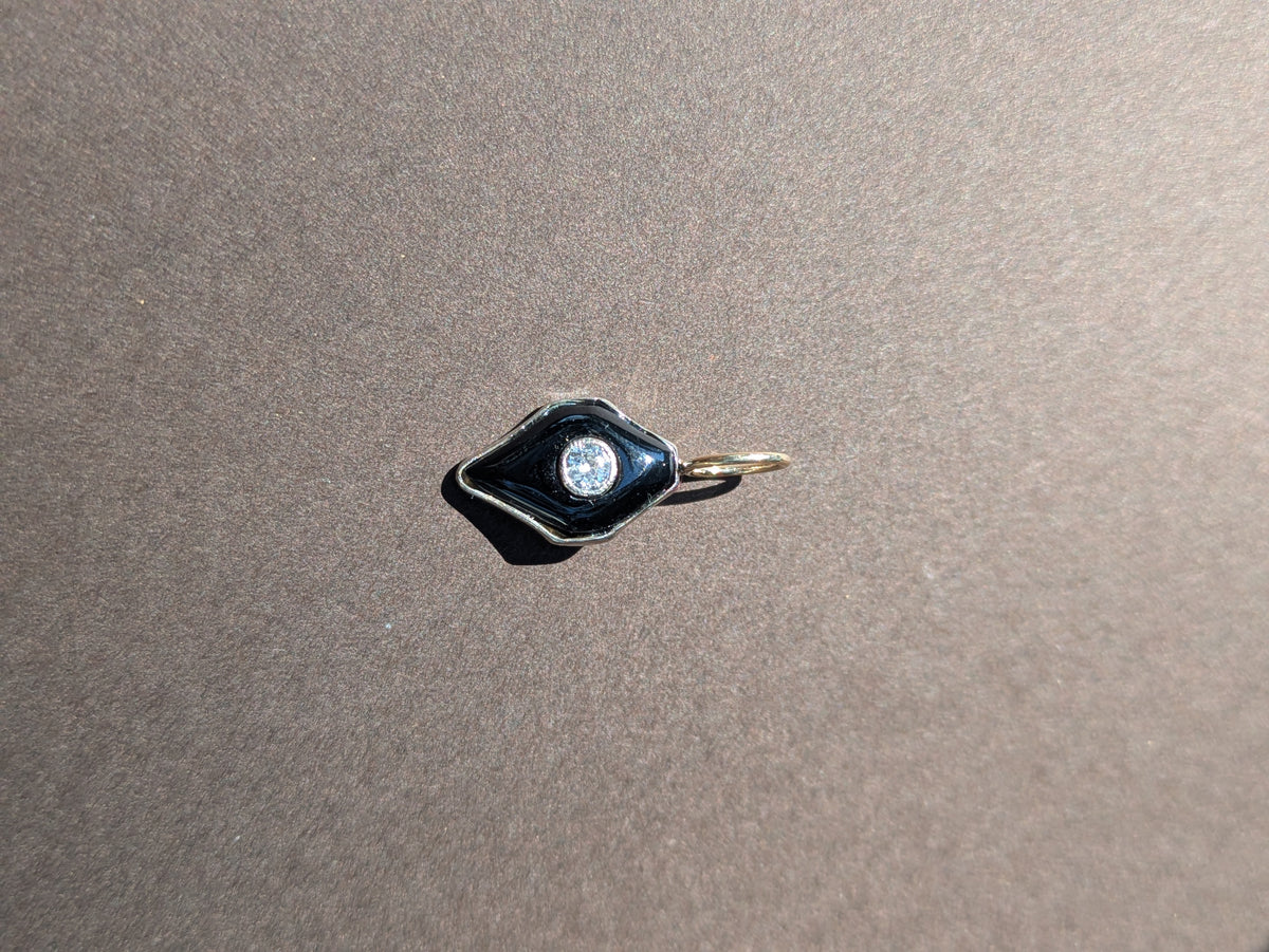 DIAMOND & ONYX 14K CHARM