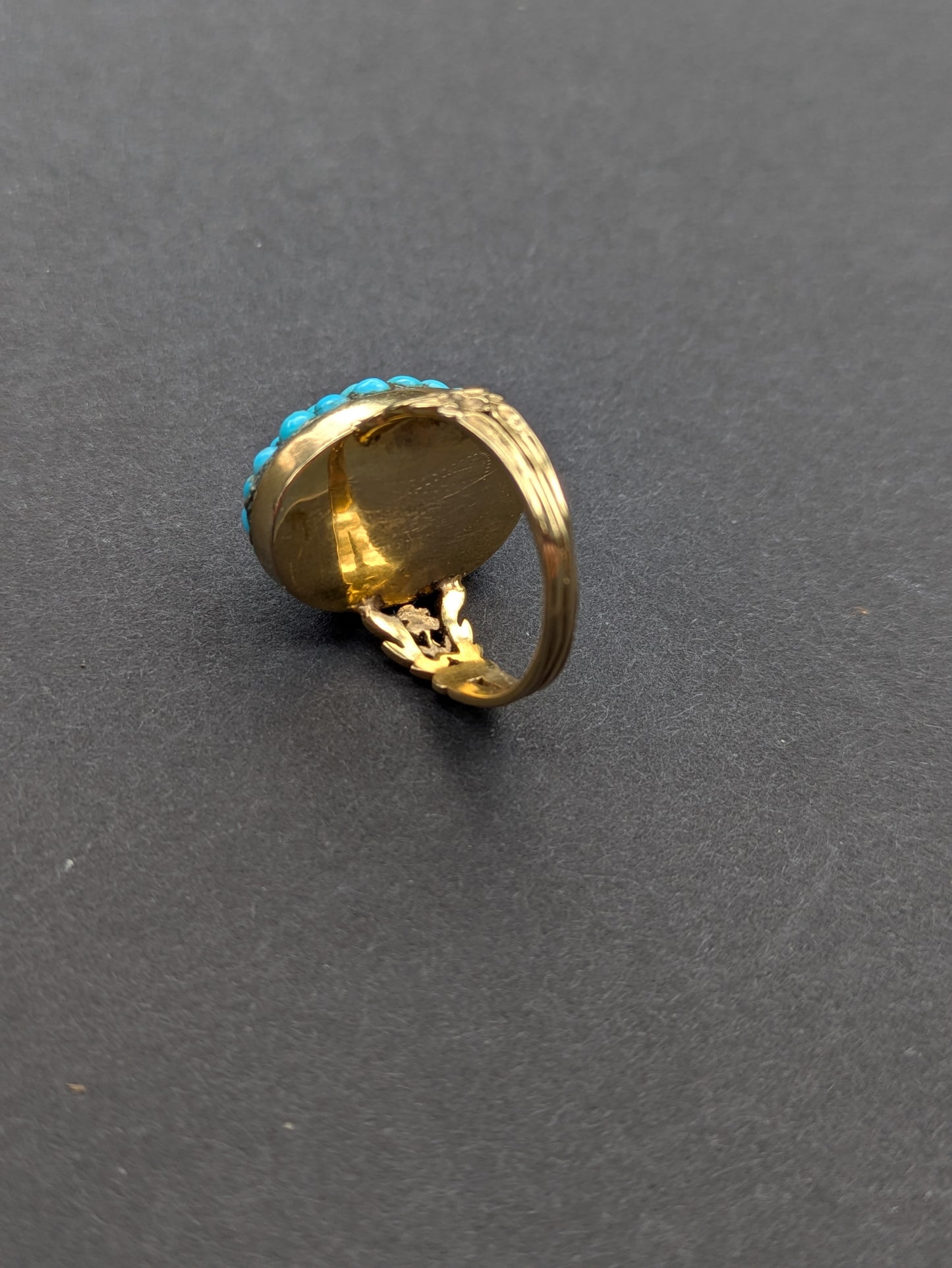 Victorian 18k Turquoise and Pearl Ring