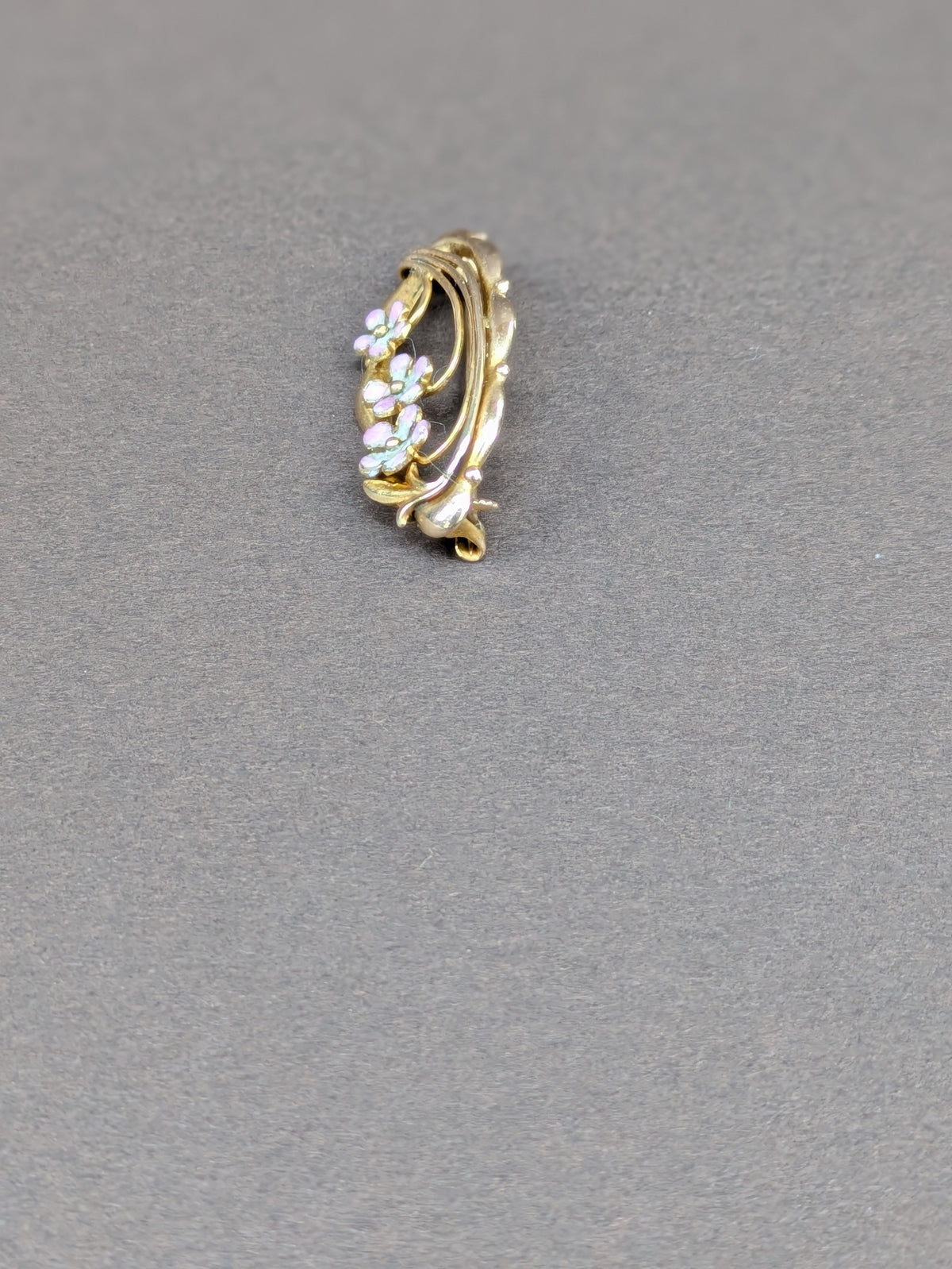 Small Pink 14kt Enamel Flower Brooch
