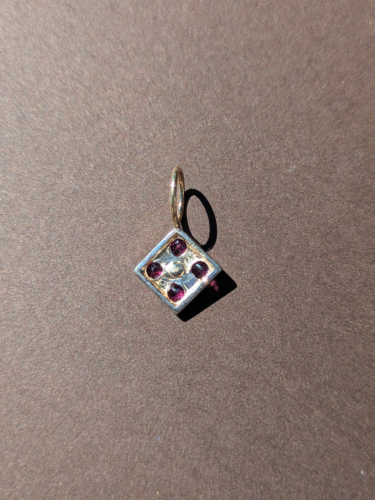 RUBY CHARM IN 14K WHITE GOLD