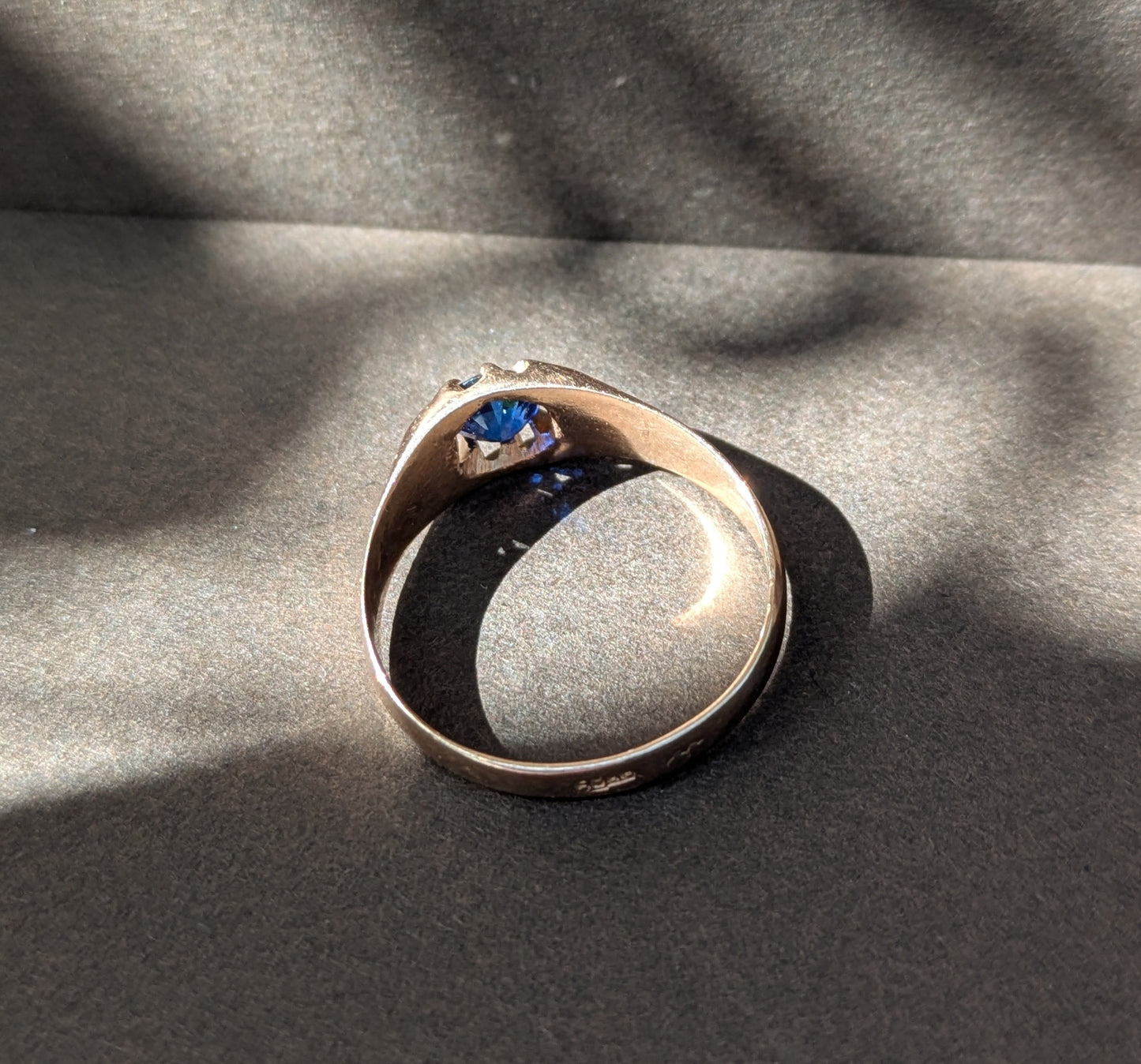 14kt Rose Gold Flush Set Natural Sapphire (GIA Cert.) Ring