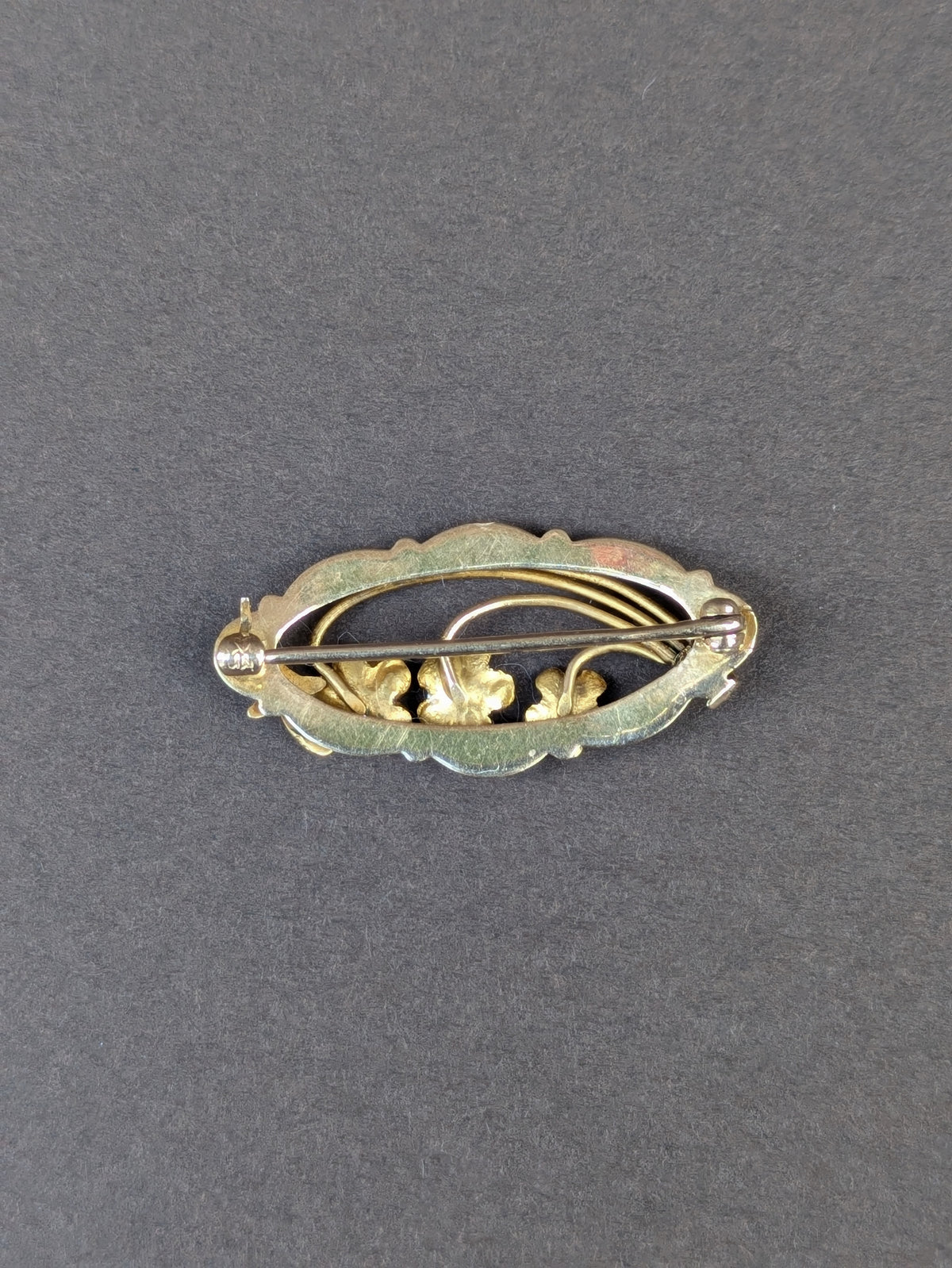 Small Pink 14kt Enamel Flower Brooch