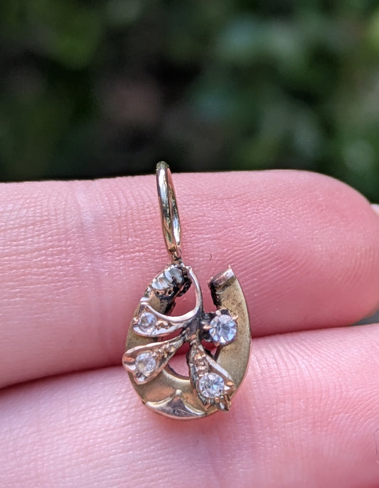 14kt Diamond Horseshoe Conversion Charm