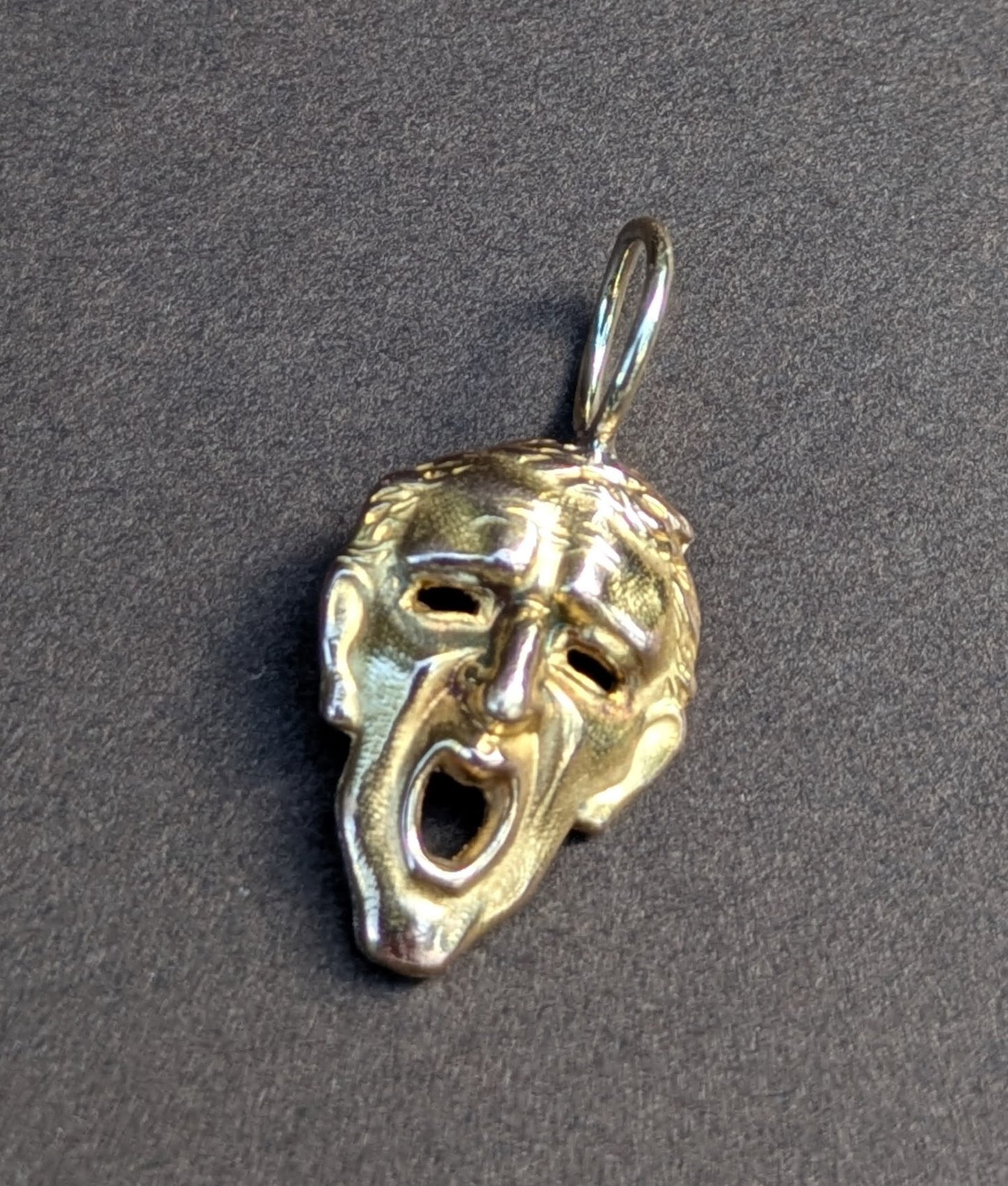 14kt Tragedy Mask Pendant
