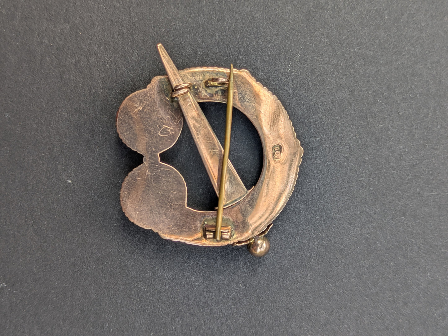 Irish Connemara Marble 9k Brooch