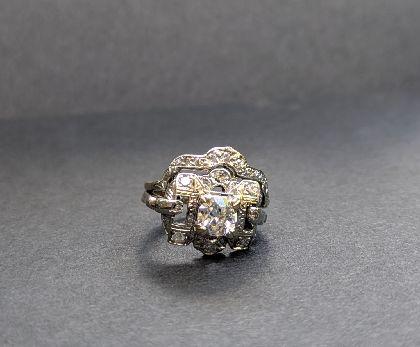 Engagement Ring with Fitted Matching Band Old European Cut Beuter