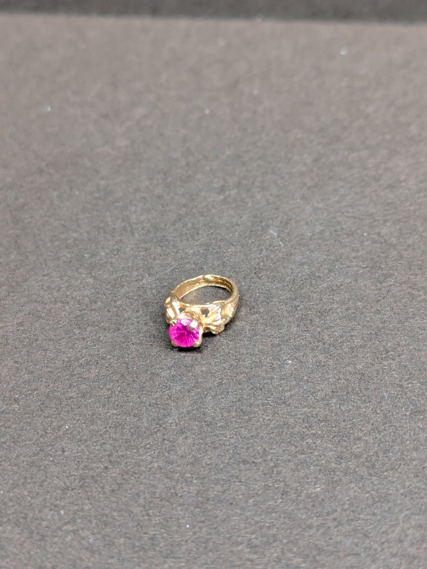 14k Tiny Ruby Ring Charm