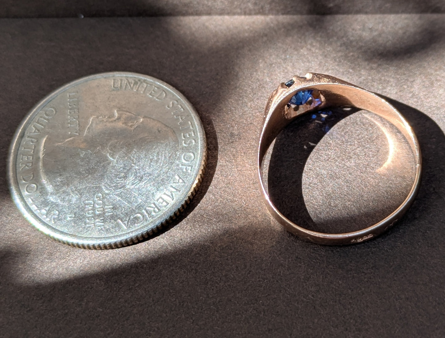 14kt Rose Gold Flush Set Natural Sapphire (GIA Cert.) Ring