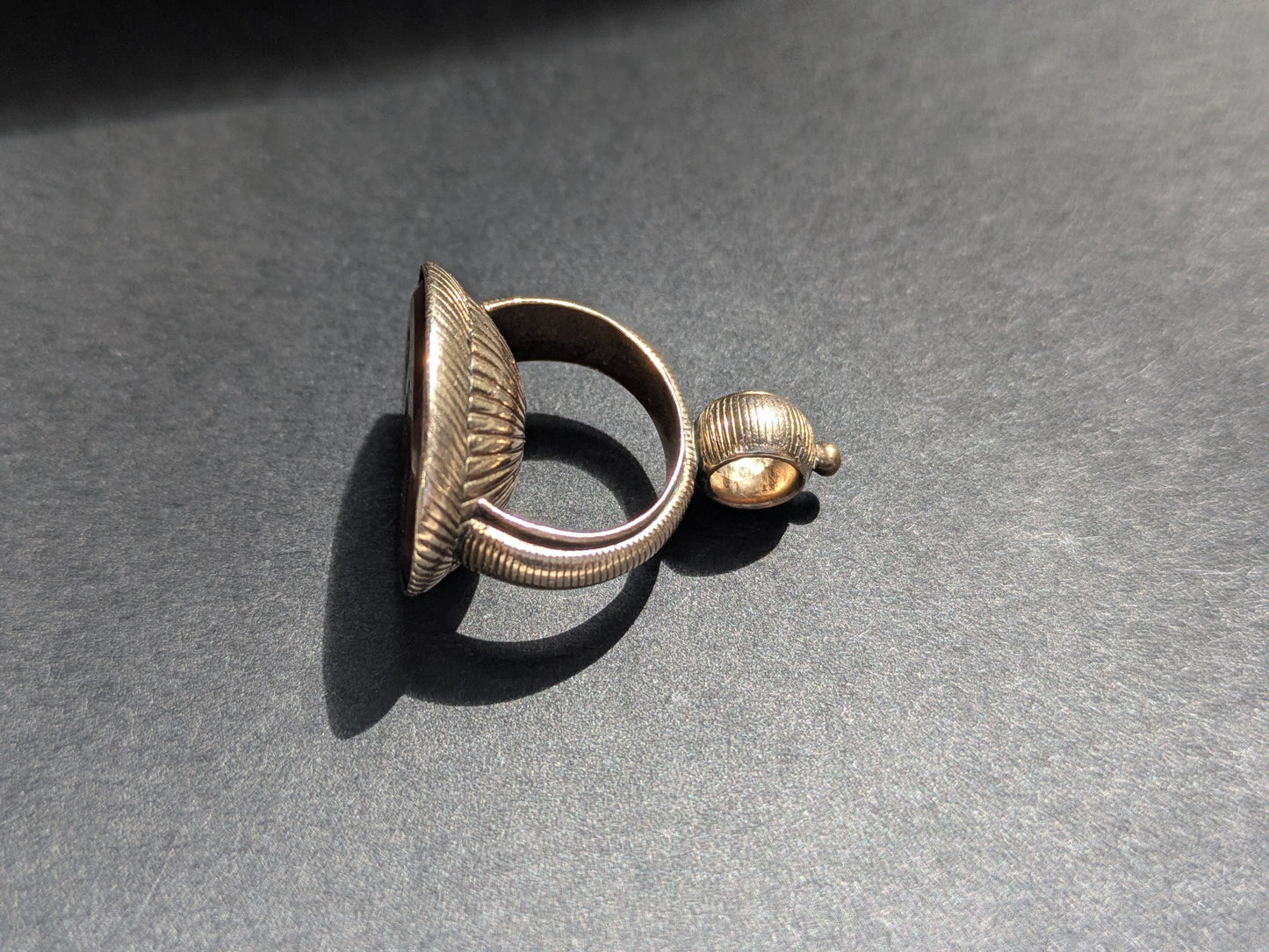 9k Machine Turned Watch Fob with Carnelian