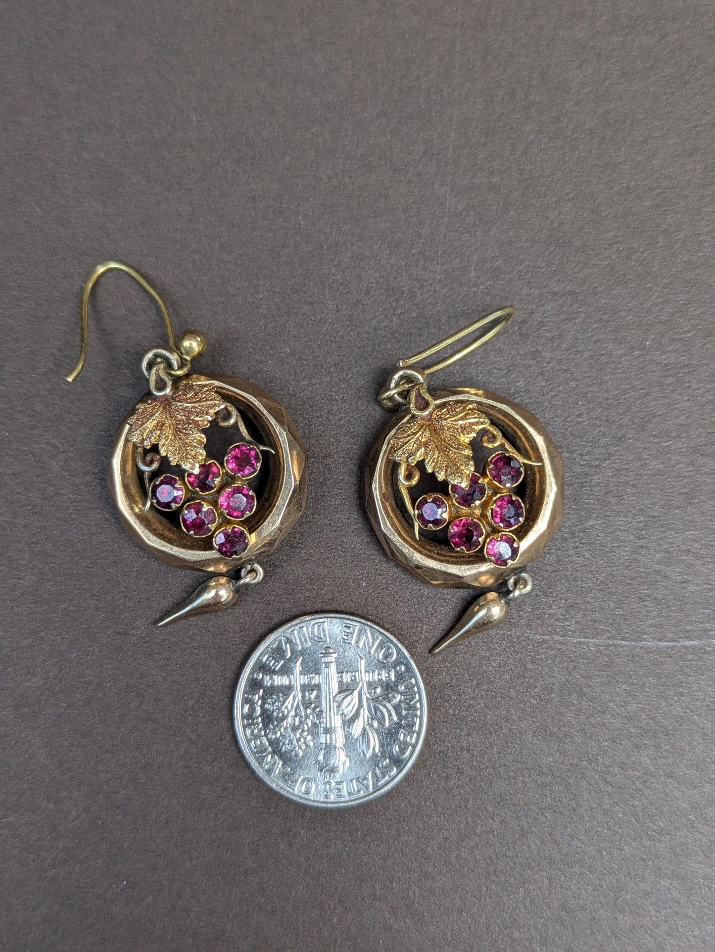 14kt Victorian Era Grape Cluster Earrings