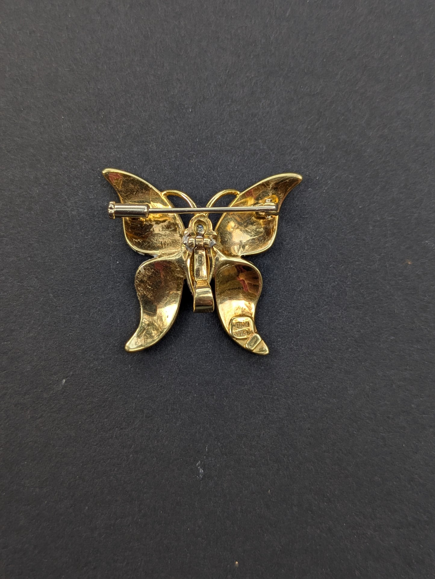 18k Enamel and Diamond Butterfly Pin/Pendant