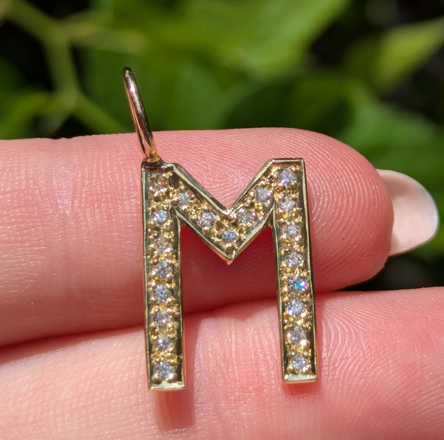 Large 14kt Diamond "M" Charm Conversion