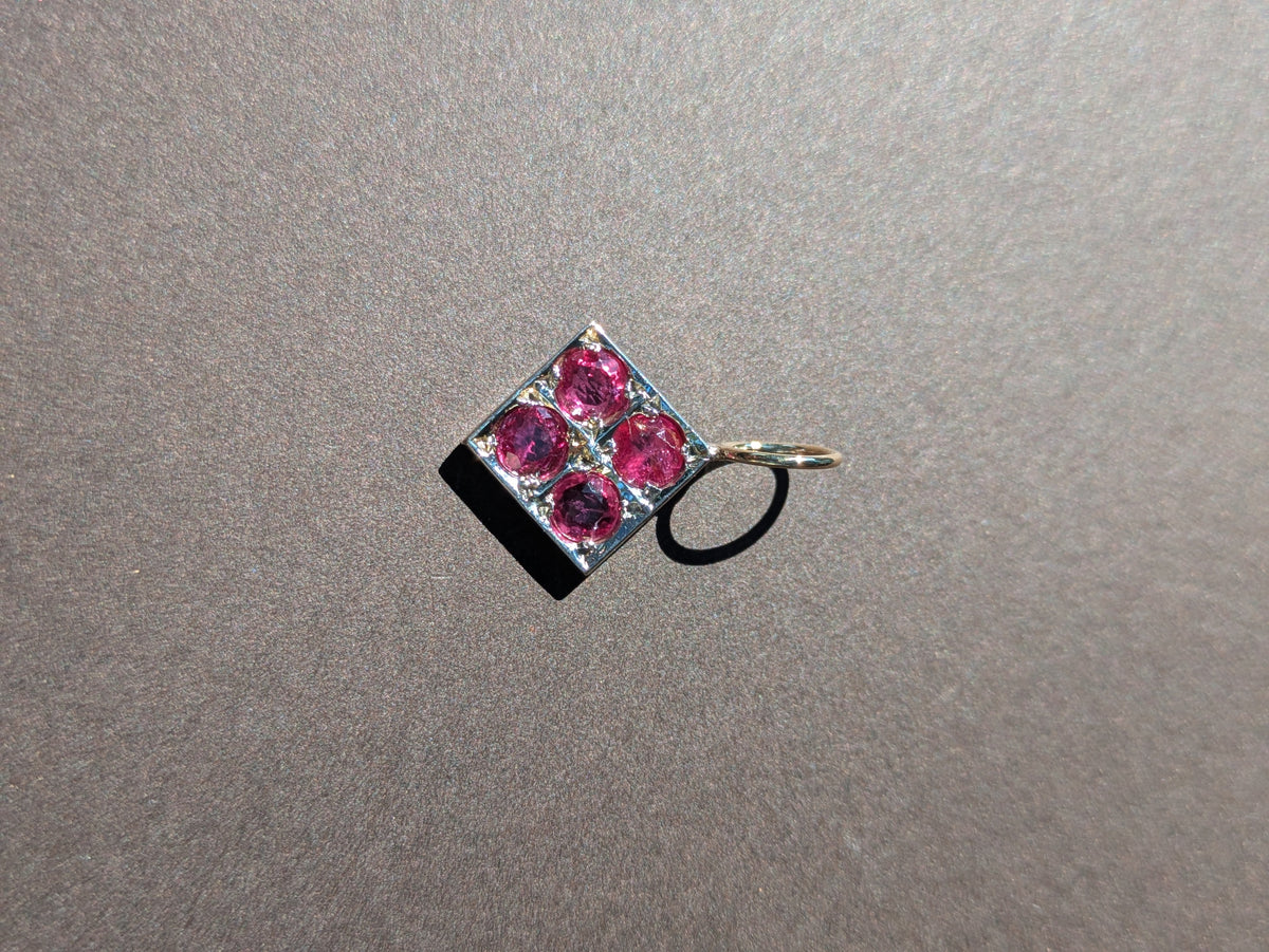 RUBY CHARM IN 14K WHITE GOLD
