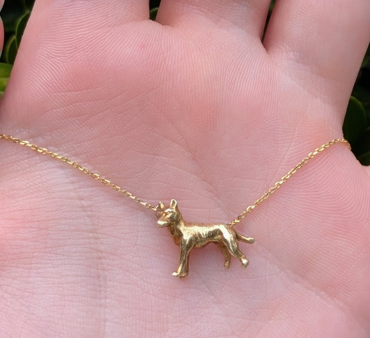 14kt Yellow Gold Shepard Dog Necklace