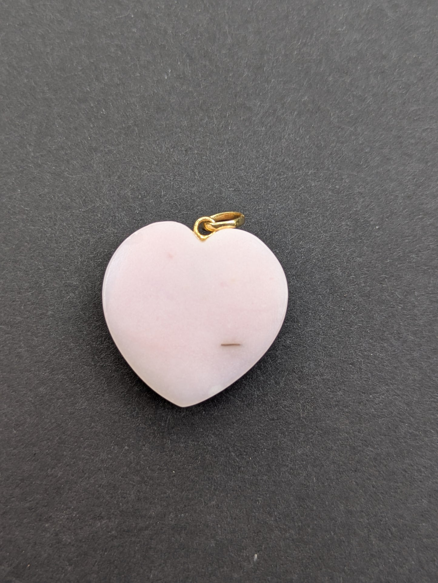 Large Pink Quartz and Diamond Heart Pendant