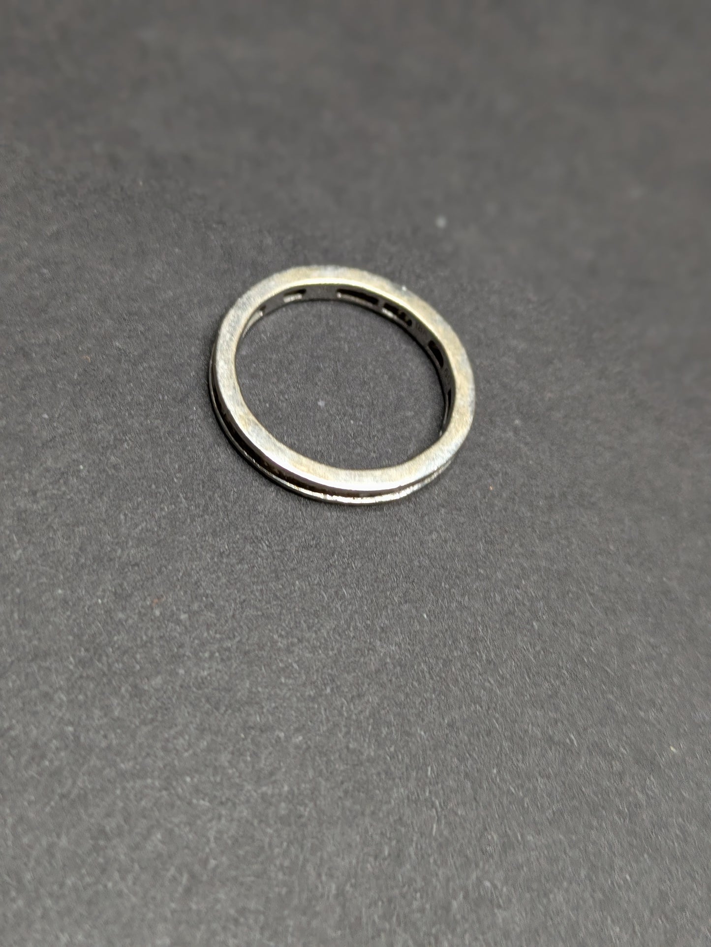 1940's 18k White Gold Channel Set Diamond Baguette Band