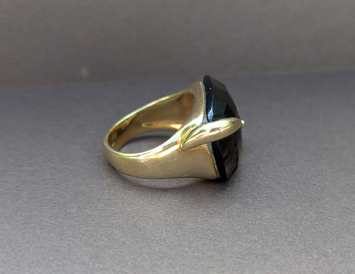 18kt Estate Designer Smokey Quartz Ring