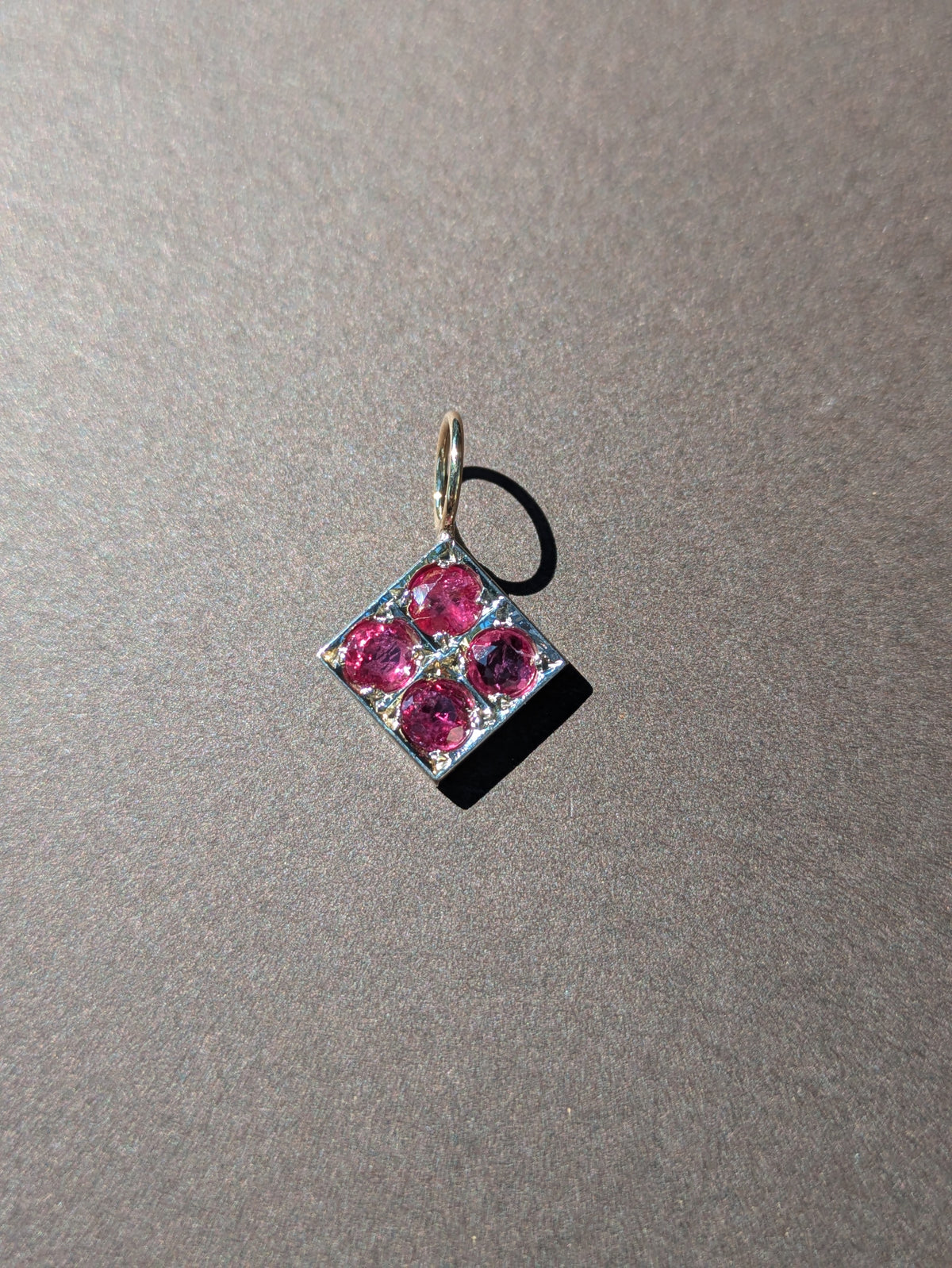RUBY CHARM IN 14K WHITE GOLD