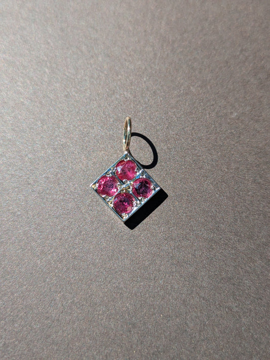 RUBY CHARM IN 14K WHITE GOLD