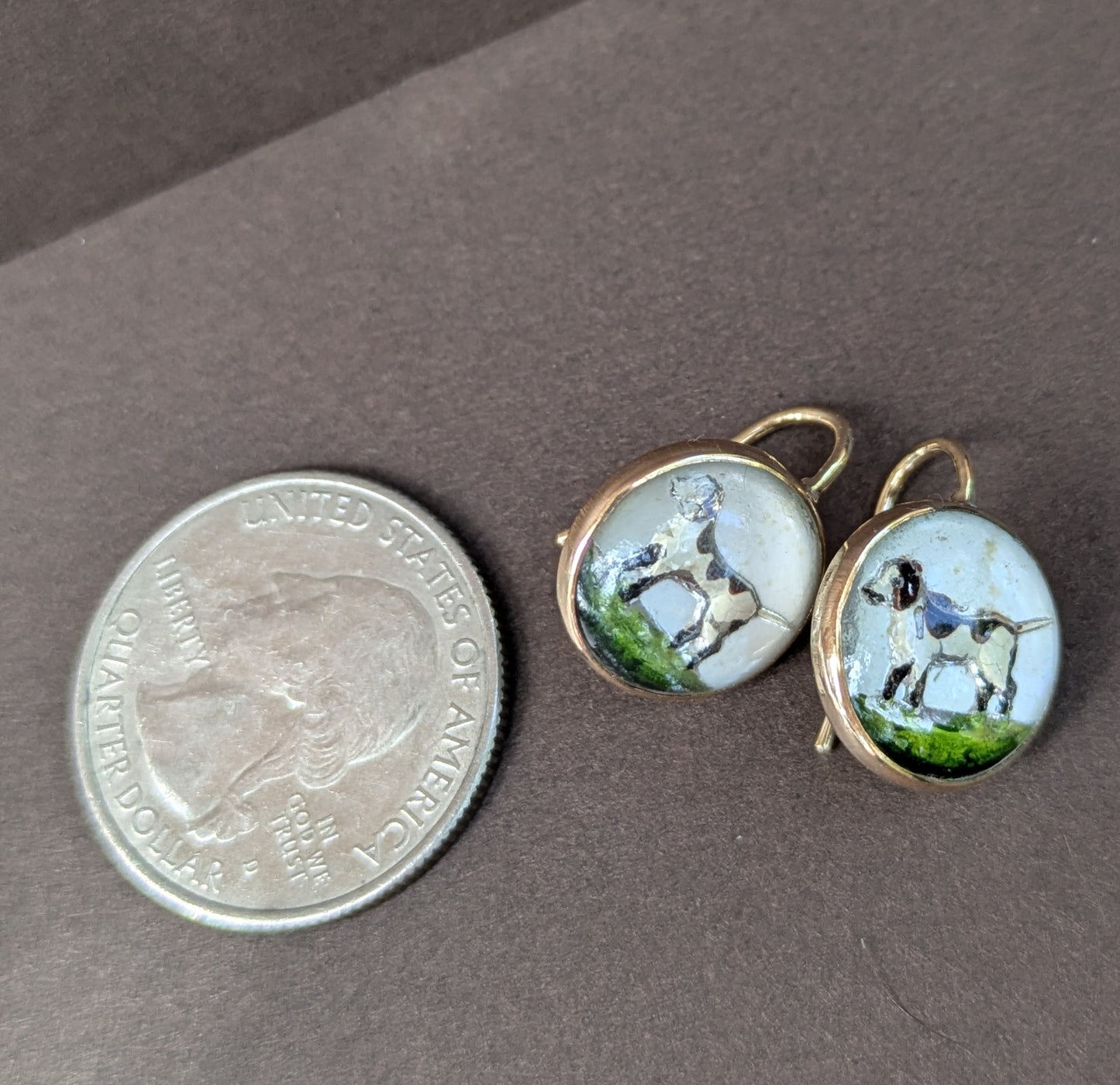 Essex Crystal Dog Earrings- Pointers on 14kt Wire